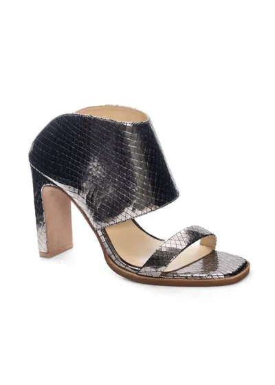 42 Gold Women's Linx Metal Snake Heel In Pewter In Silver