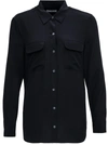 Equipment Signature Slim-fit Silk Shirt In Black