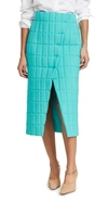 A.W.A.K.E. QUILTED WRAP SKIRT,AWAKE30198