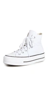 CONVERSE CHUCK TAYLOR ALL STAR LIFT HIGH TOP SNEAKERS WHITE/BLACK/WHITE,CNVSM31059