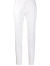 Saint Laurent Pleated Front Slim-fit Trousers In Neutrals