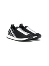 Dolce & Gabbana Teen Logo-print Sock-style Sneakers In Black