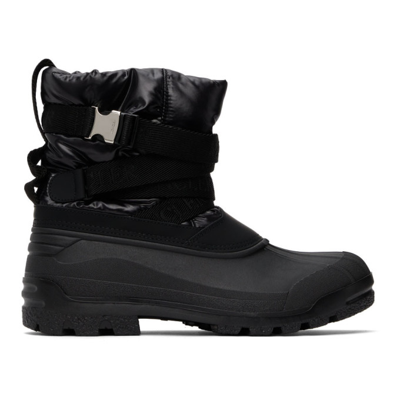 Moncler Summus Webbing-trimmed Nylon And Rubber Snow Boots In Black