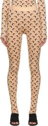 Marine Serre Women's Ta10 Moon-print Stirrup-strap Recycled-polyamide-blend Leggings In 09 All Over