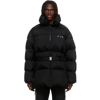 OFF-WHITE BLACK TUCK DETAIL PUFFER JACKET