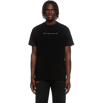Off-white Black Cotton T-shirt With Rubber Arrow Print