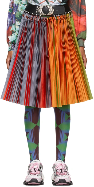 Chopova Lowena Rainbow Pleated Skirt In Multi