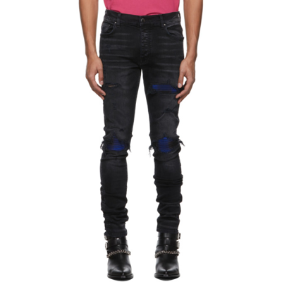Amiri Plaid Mx1 Jeans Aged Black And Blue ModeSens