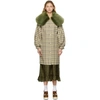 SHRIMPS GREEN FAUX-FUR EDWIN COAT