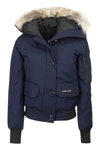 Canada Goose Chilliwack Hooded Down Bomber Jacket With Genuine Coyote Fur Trim In Atlantic Navy