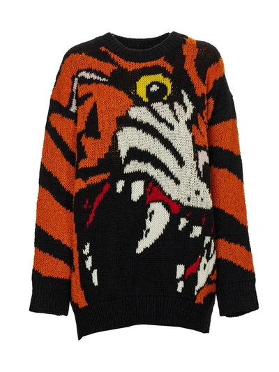 Dsquared2 Tiger Sweater In Wool And Cashmere In Multicolor