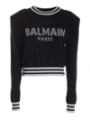 Balmain Padded Shoulder Straps Sweater In Black In Black