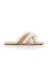 Ugg Scuffita Womens Shearling Cozy Slide Slippers In Grey,white