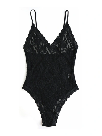 Hanky Panky Signature Lace Thong Back Bodysuit In Black