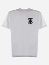BURBERRY COTTON T-SHIRT WITH CONTRASTING MONOGRAM,8017485 .A1464
