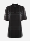 BURBERRY OVERSIZED SILK POLO SHIRT WITH ALL-OVER CHECK MOTIF,8041324 .A1483