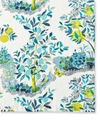 Matouk Citrus Garden Tablecloth, 70" X 144" In Pool