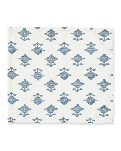 Matouk Rubia Linen Placemats, Set Of 4 In Navy