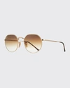 Ray Ban Rb356553y Round Metal Sunglasses In Gold Flash