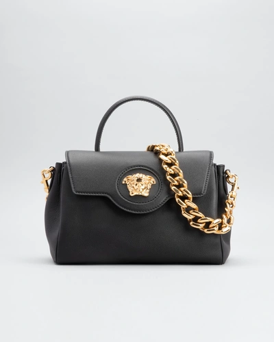 Versace La Medusa Top-handle Bag In Black