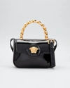 Versace Medusa Patent Chain Top-handle Crossbody Bag In Black  Gol