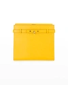 Valextra B-tracollina Leather Shoulder Bag In Yellow