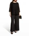 Caroline Rose Lined Floral Lace Easy Tunic In Black