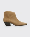 Isabel Marant Dacken Suede Western Ankle Booties In Taupe