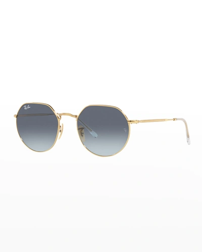 Ray Ban Rb356553y Round Metal Sunglasses In Gold Flash