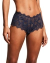 Cosabella Allure Geometric Lace Boyshorts In Navy
