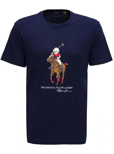 Polo Ralph Lauren Blue Cotton T-shirt With Logo Print