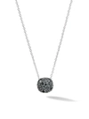David Yurman Women's Cushion Stud Pendant Necklace In 18k Gold With Pavé Diamonds In Black Diamond