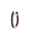 Djula Women's Précieuse 18k Rose Gold & Black Diamond Single Hoop Earring