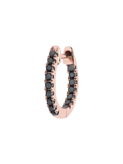 Djula Women's Précieuse 18k Rose Gold & Black Diamond Single Hoop Earring