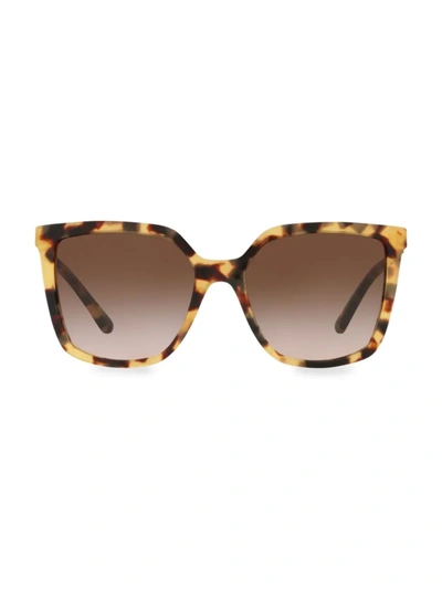Tory Burch Square 55mm Gradient Sunglasses In Dark Tortoise