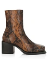 Sunni Sunni Reese Snake-embossed Leather Boots In Brown Snake