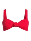 Beach Riot Sophia Ribbed Bikini Top In Red