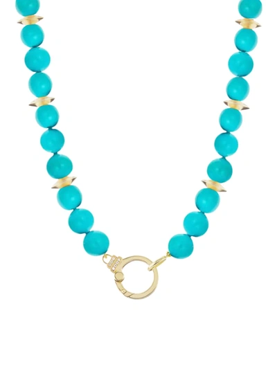 Sorellina 18k Yellow Gold, Turquoise & Diamond Beaded Necklace
