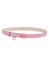 Versace La Medusa Leather Belt, Female, Pink, 100 Cm In Baby Pink