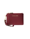 Michael Michael Kors Small Money Pieces Leather Coin Purse In Dark Berry