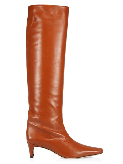 Staud Wally Tall Leather Boots In Tan