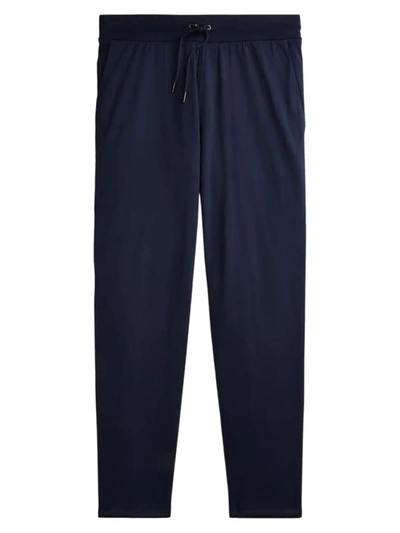 Ralph Lauren Double-layer Cotton Spa Pants In Navy