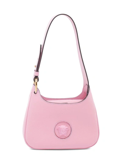 Versace Mini La Medusa Leather Shoulder Bag In Baby Pink