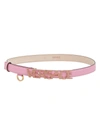 VERSACE WOMEN'S VERSACE LOGO CRYSTAL-EMBELLISHED LEATHER BELT,400014599287