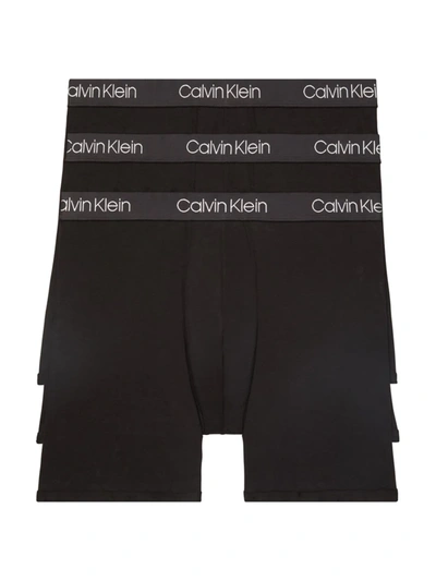 Calvin Klein 3-pack Low Rise Microfiber Stretch Boxer Briefs In Black