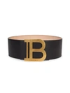 Balmain B-buckle Leather Belt In Black