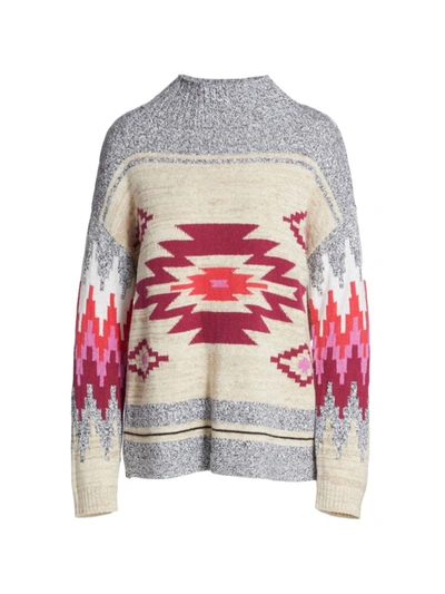 Nic + Zoe Fall Feelings Mock Turtleneck Sweater In Neutral Multi