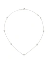 HEARTS ON FIRE WOMEN'S BEZELS BY THE YARD 18K WHITE GOLD & DIAMOND STATION NECKLACE,400013548966