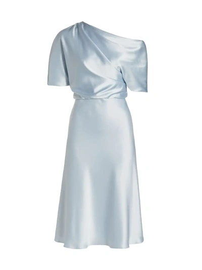 AMSALE WOMEN'S DRAPED SATIN ONE-SHOULDER DRESS,400014718853