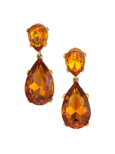 Kenneth Jay Lane 22k Goldplated Faux Topaz Teardrop Earrings